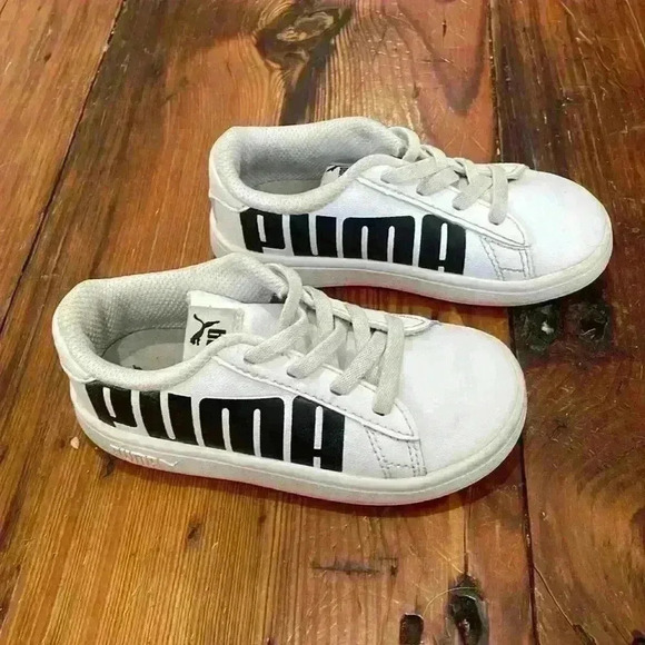 Puma soft foam optimal comfort white and black toddler sneakers size 8C shoes - Picture 2 of 8